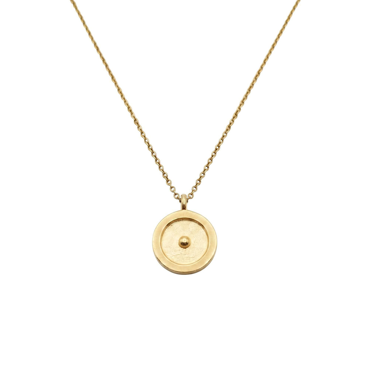 Circumpunct Sun Necklace | Small Monad Sacred Geometry Pendant Sterling Silver | Divine Spark Talisman, in Yellow Gold Plated finish