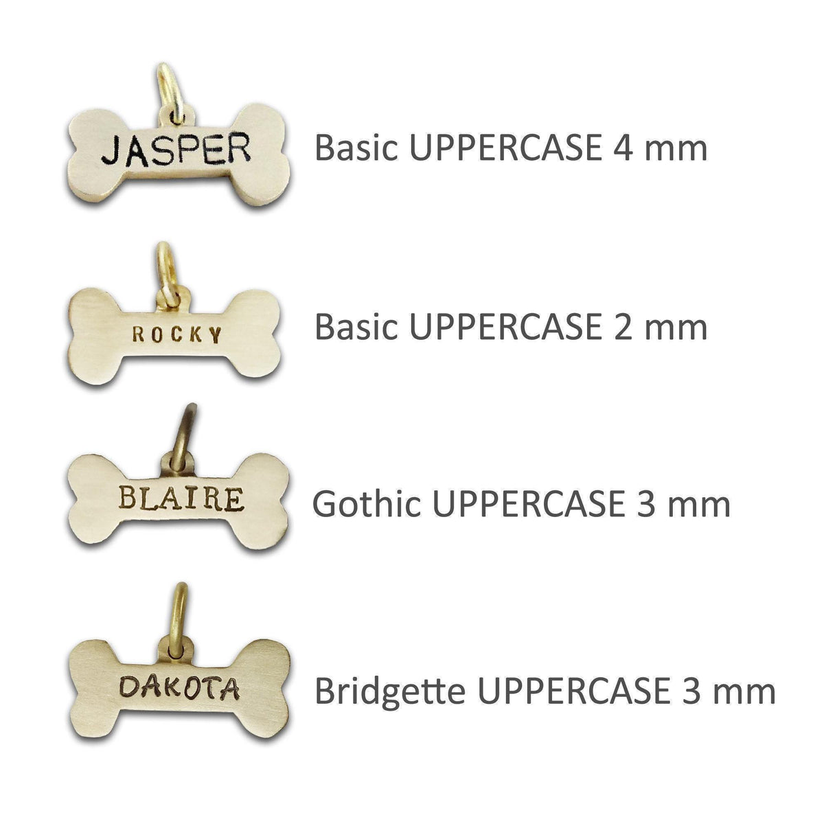 The Hand-Forged Bone Token | Ultra-Thick Hammered Brass Pet ID Tag, alternate angle