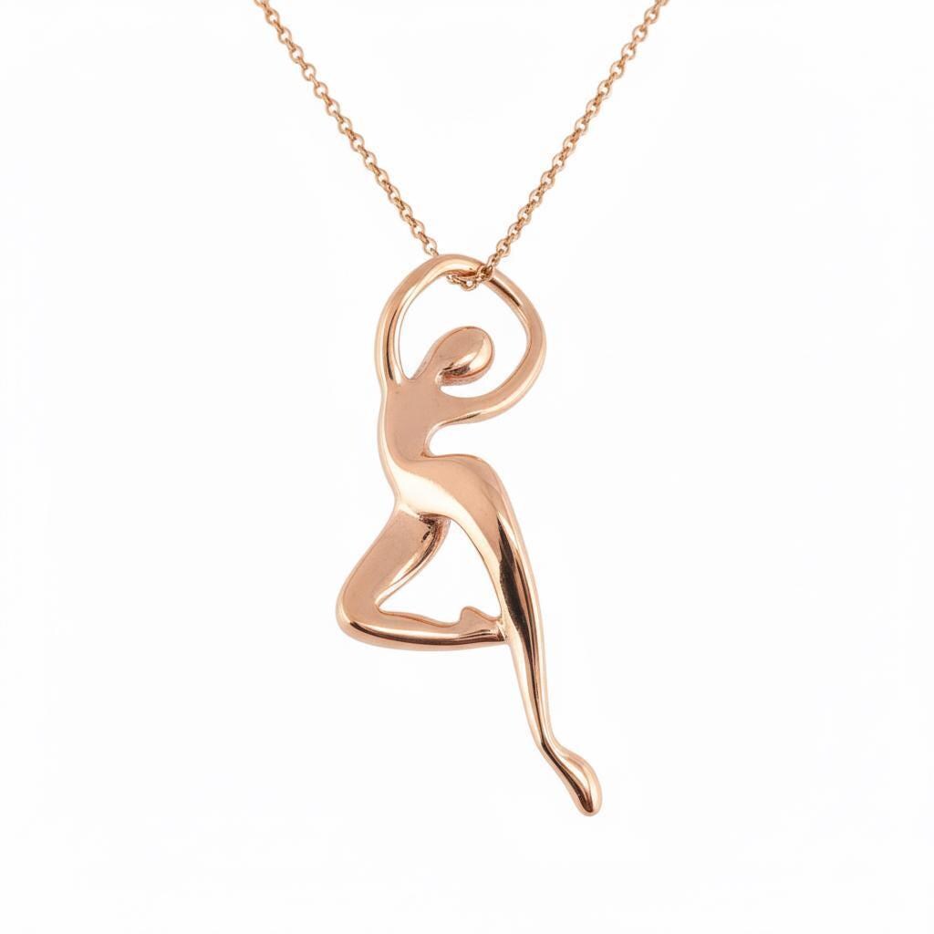 Ballerina Necklace | Symbol of Grace & Poise, in Rose Gold Plated finish