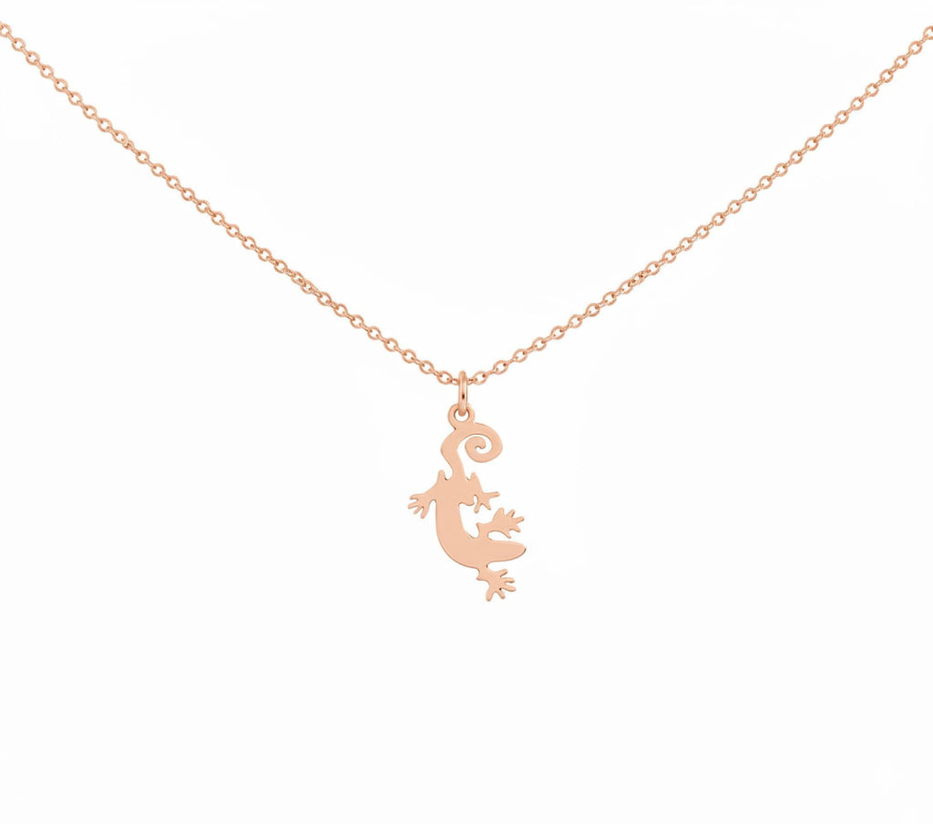 Gecko Necklace | Sterling Silver Lizard Pendant | Renewal & Healing Symbol, alternate angle