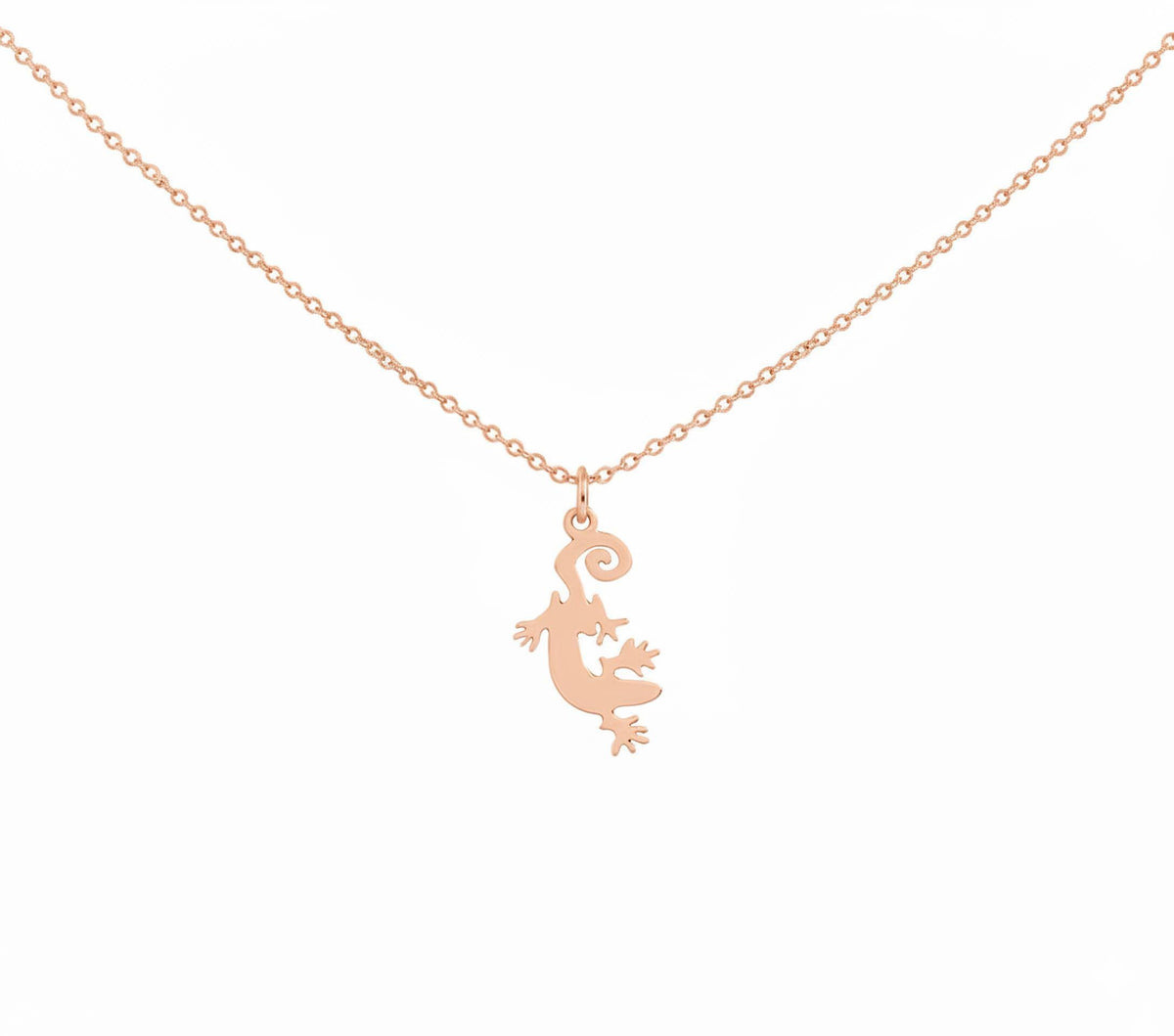 Gecko Necklace | Sterling Silver Lizard Pendant | Renewal & Healing Symbol, alternate angle