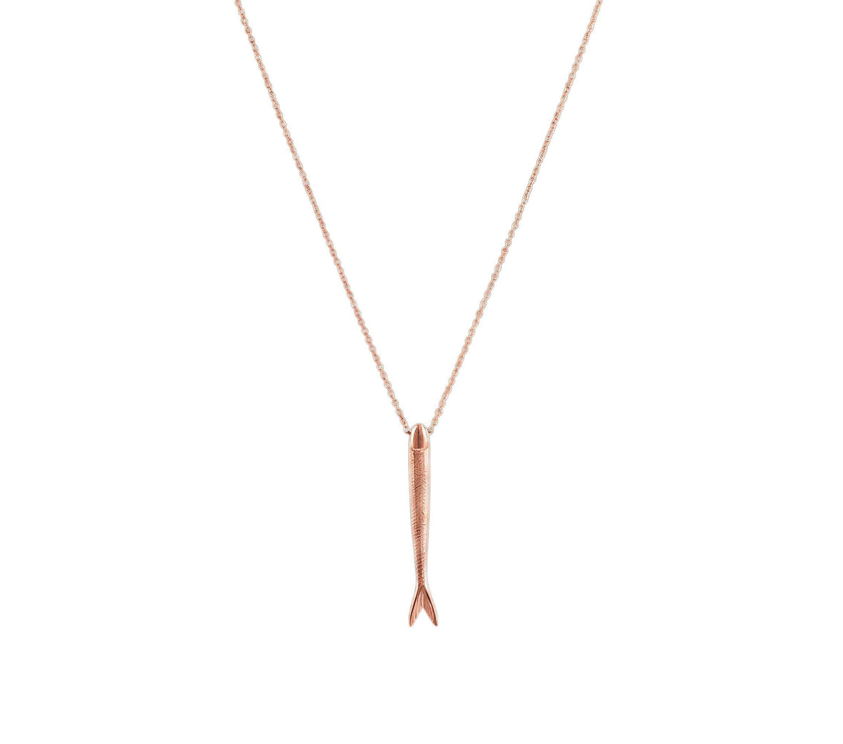 Sardine Necklace | Lucky Fish Talisman, in Rose Gold Plated finish