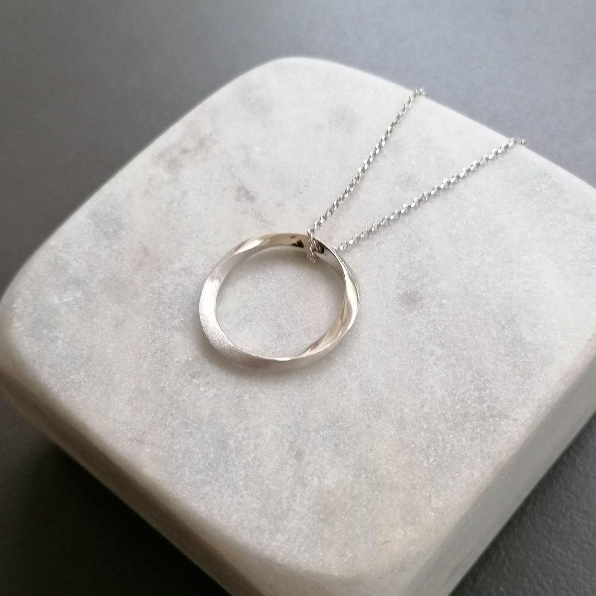 Mobius Necklace | Eternity Infinity Circle, styled view