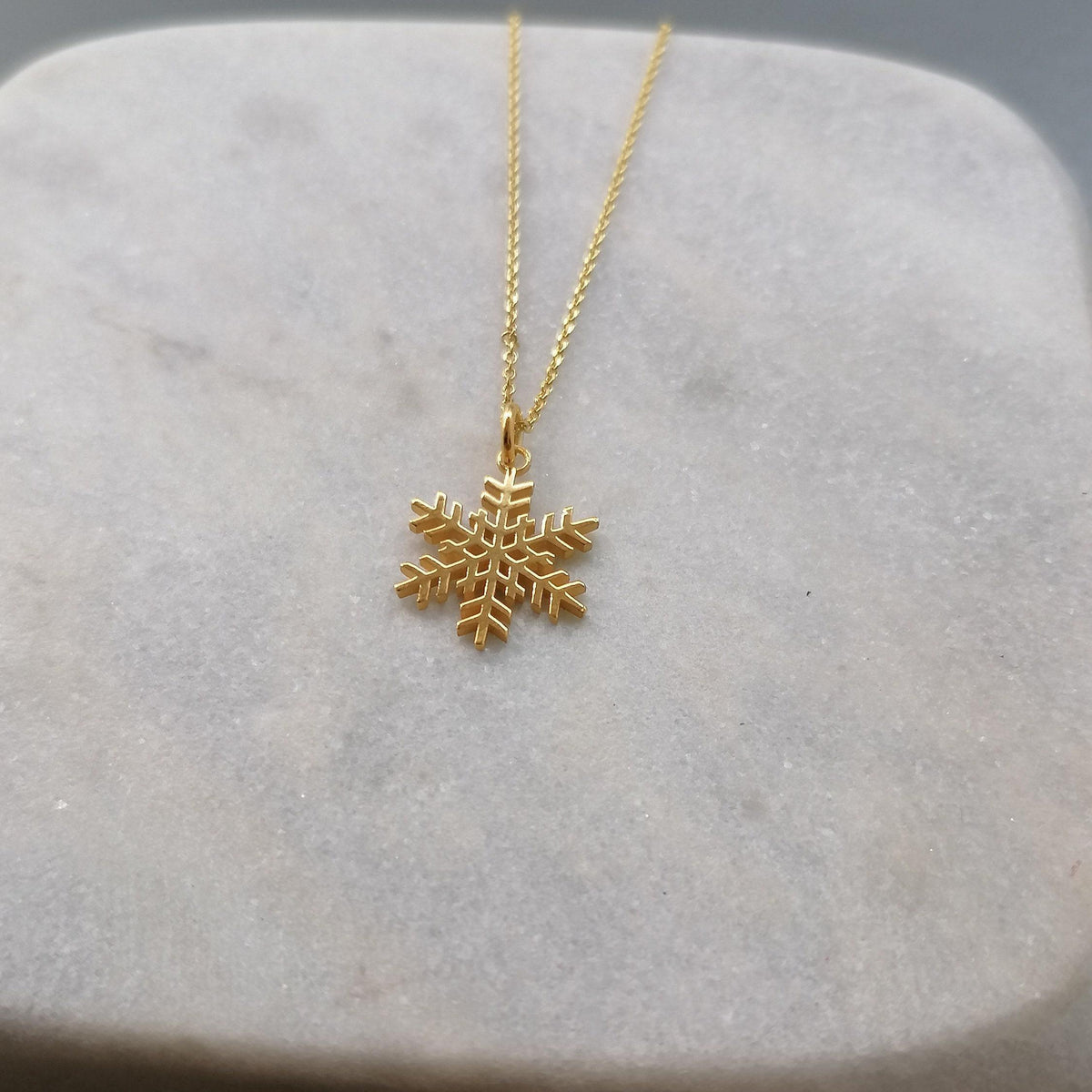 Snowflake Necklace | Winter Magic Talisman, styled view