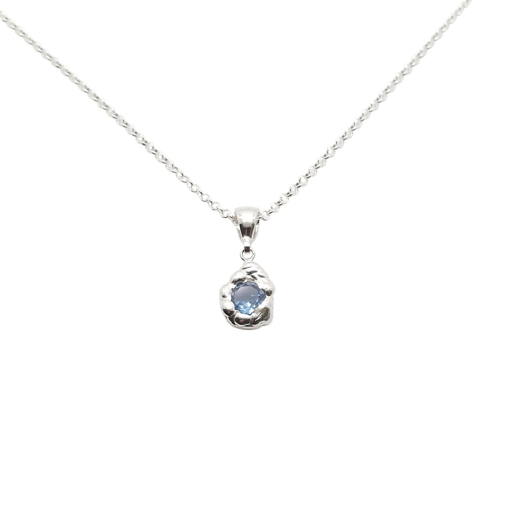 Light Blue Droplet Pendant | Free-Form Wax Cast Water Talisman, front view