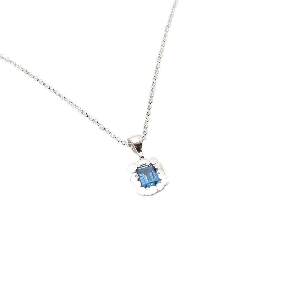 Blue CZ Square Pendant | Serenity & Balance Talisman