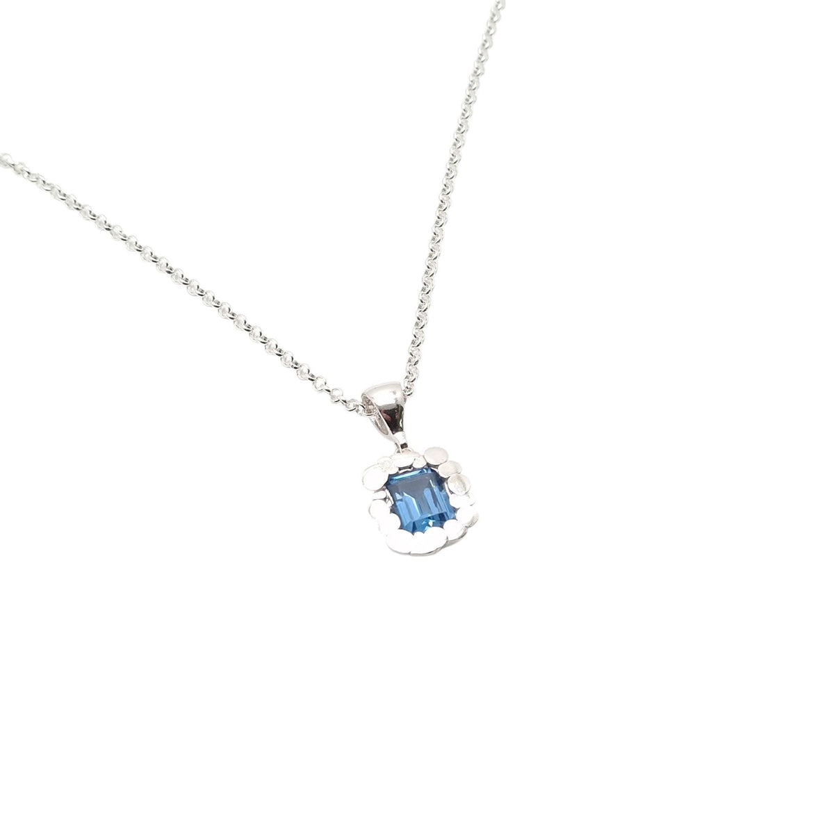 Blue CZ Square Pendant | Serenity & Balance Talisman