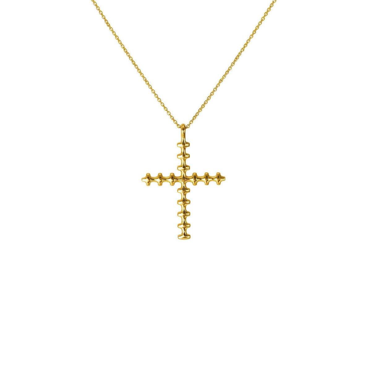 Bone Cross Necklace | Sterling Silver Gothic Spinal Pendant | Anatomical Memento Mori Jewelry, alternate angle