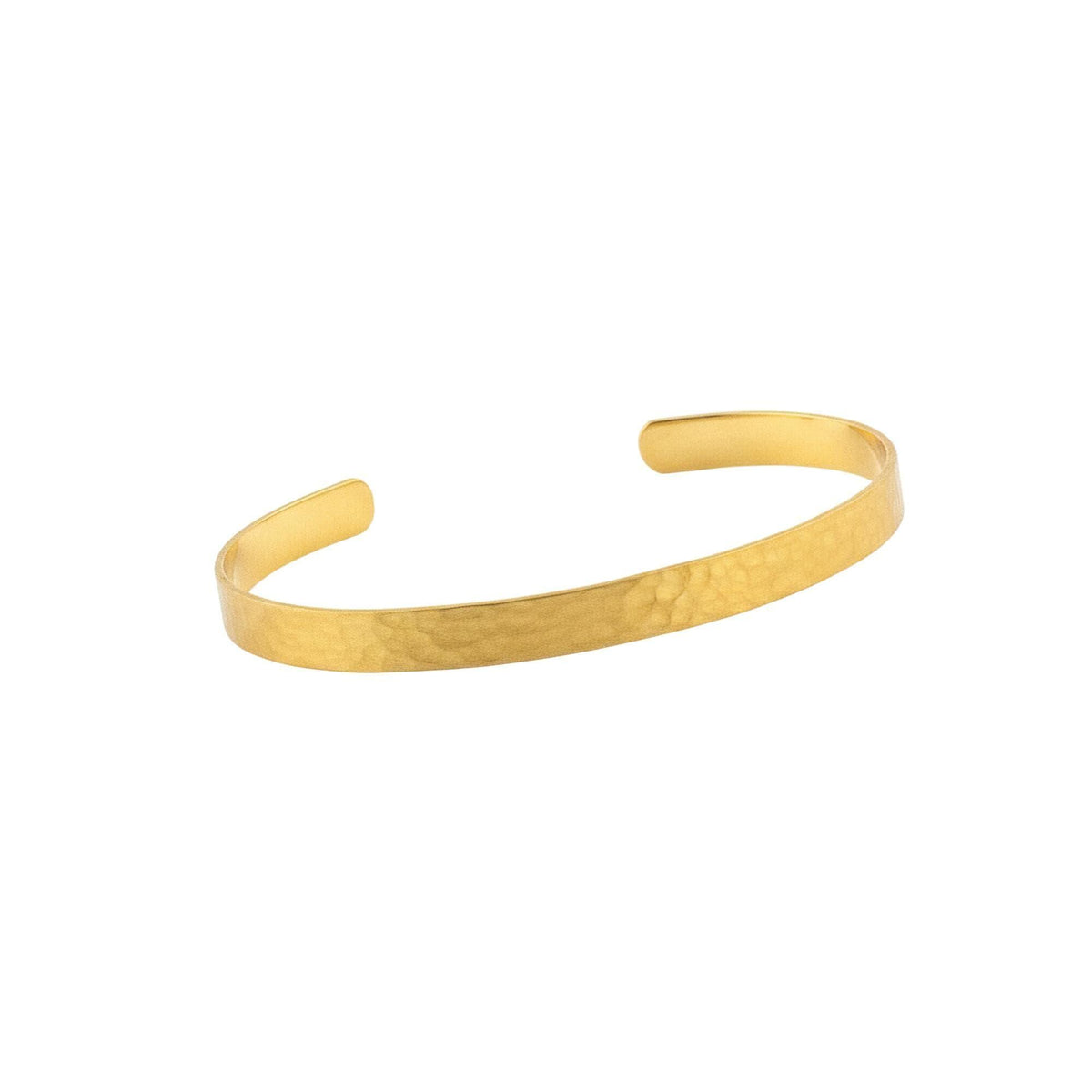 Hand-Hammered Silver Cuff Bracelet | Custom Engraved Hidden Message Band, in Yellow Gold Plated finish
