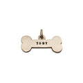 The Mighty Bone Token | Heavy-Gauge Solid Brass Big Bone Pet ID Tag, in Basic UPPERCASE 2mm font