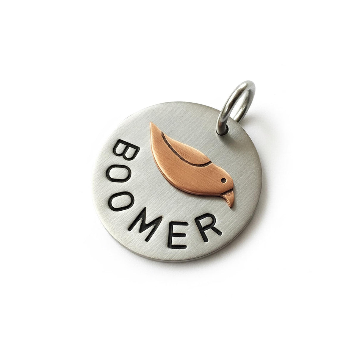 The Avian Token | Artisan Bird Dog Tag & Custom Pet ID, alternate angle