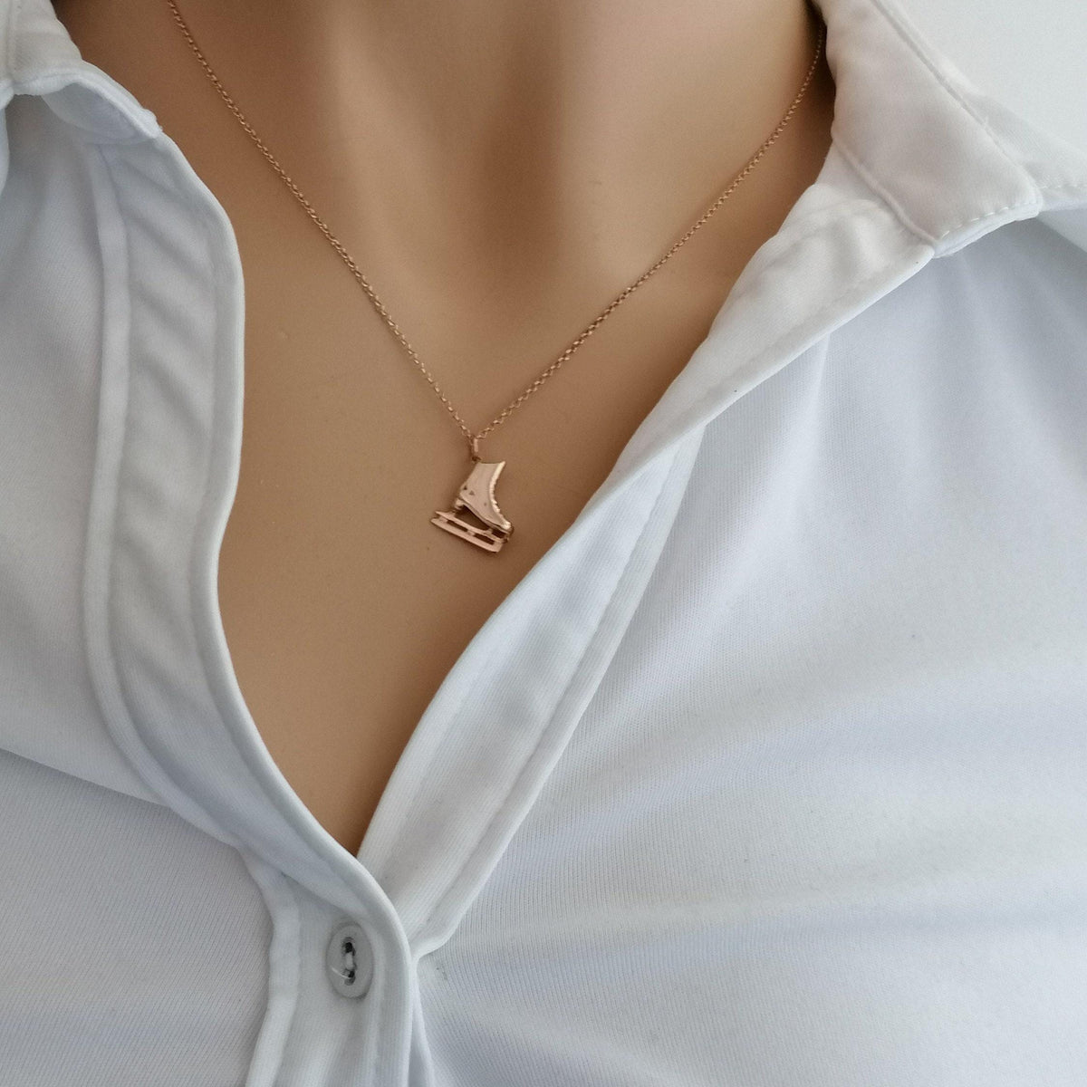 Figure Skater Necklace | Ice Skate Charm