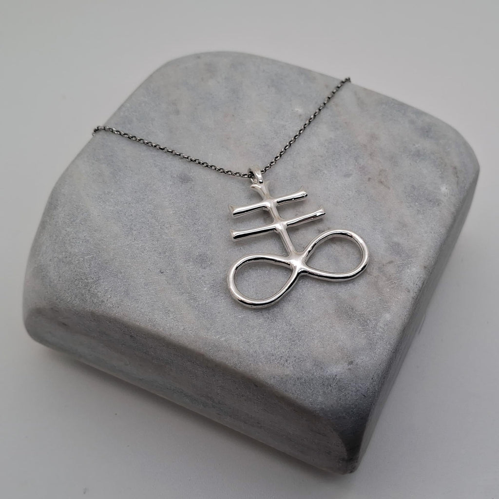Alchemical Sulfur Necklace | Brimstone Leviathan Talisman, front view
