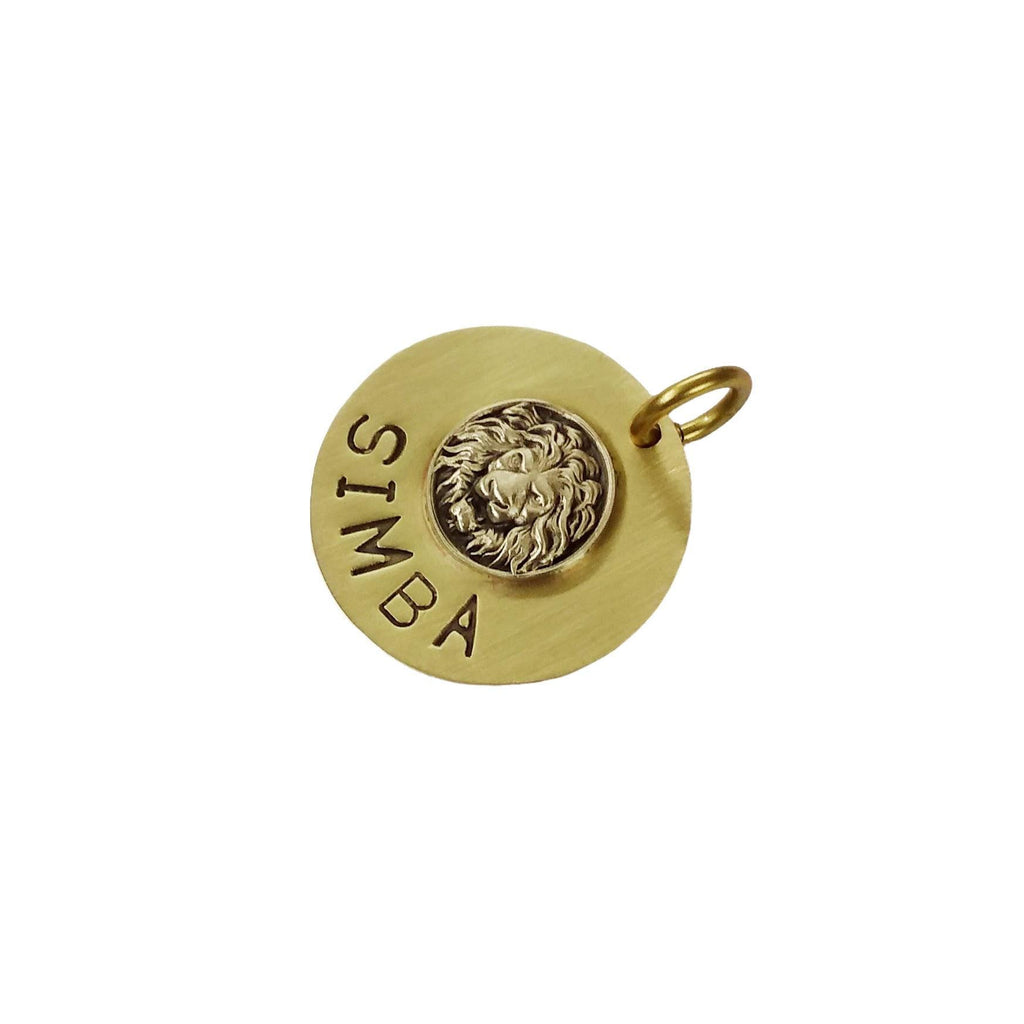 The Sovereign Lion Token | Artisan Lion Head Pet ID & Custom Raised Motif Dog Tag, additional detail