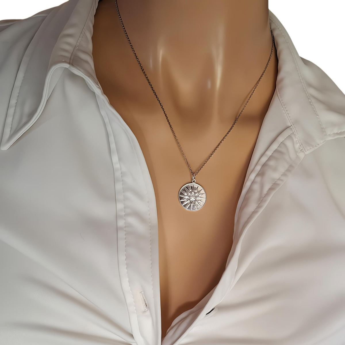 Vergina Sun Medallion | Ancient Greek Star Talisman, styled view