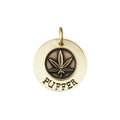 The Verdant Token | Artisan Leaf Pet ID & Custom Engraved Dog Tag, front view
