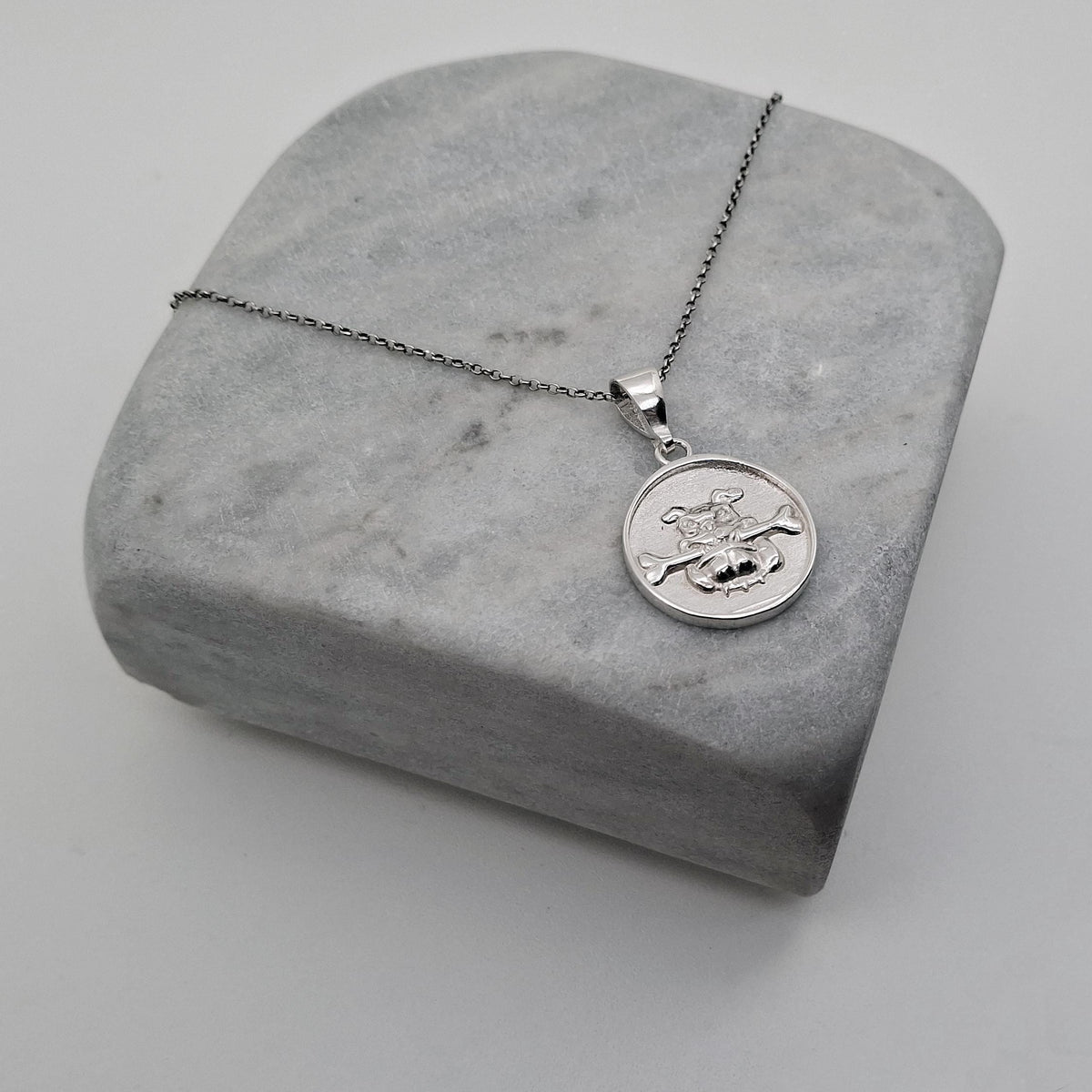 Boxer Dog Charm Necklace | Loyal Guardian Talisman, front view