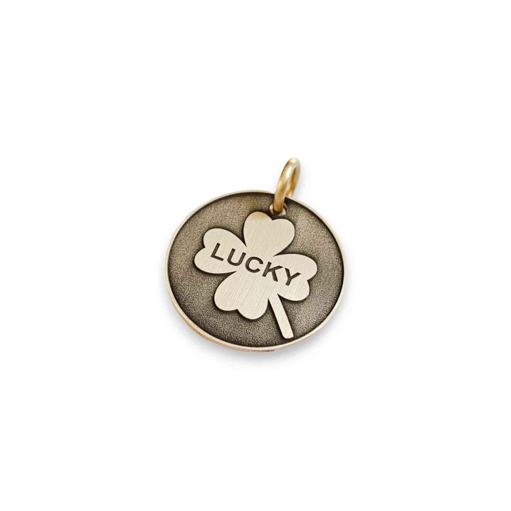 The Four-Leaf Token | Artisan Clover Pet ID & Custom Engraved Dog Tag, front view