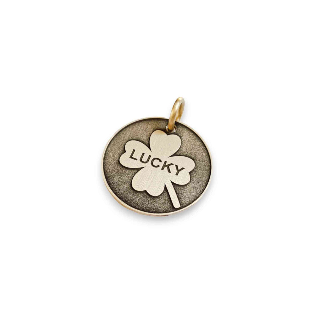 The Four-Leaf Token | Artisan Clover Pet ID & Custom Engraved Dog Tag, front view