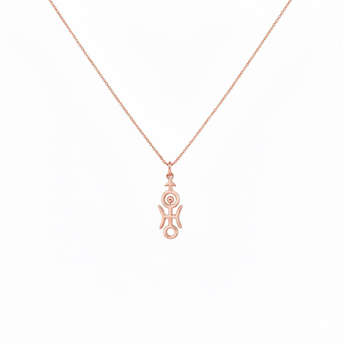 Uranus Necklace | Aquarius Zodiac Talisman, in Rose Gold Plated finish