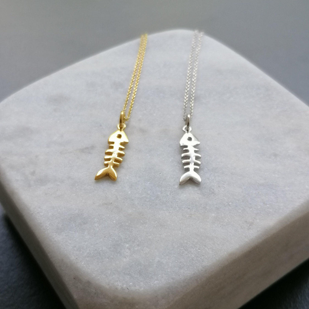Fishbone Charm Necklace | Playful Nautical Talisman