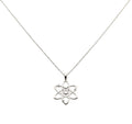 Atom Necklace | Sterling Silver Bohr Model Pendant | Science & Molecular Talisman, front view