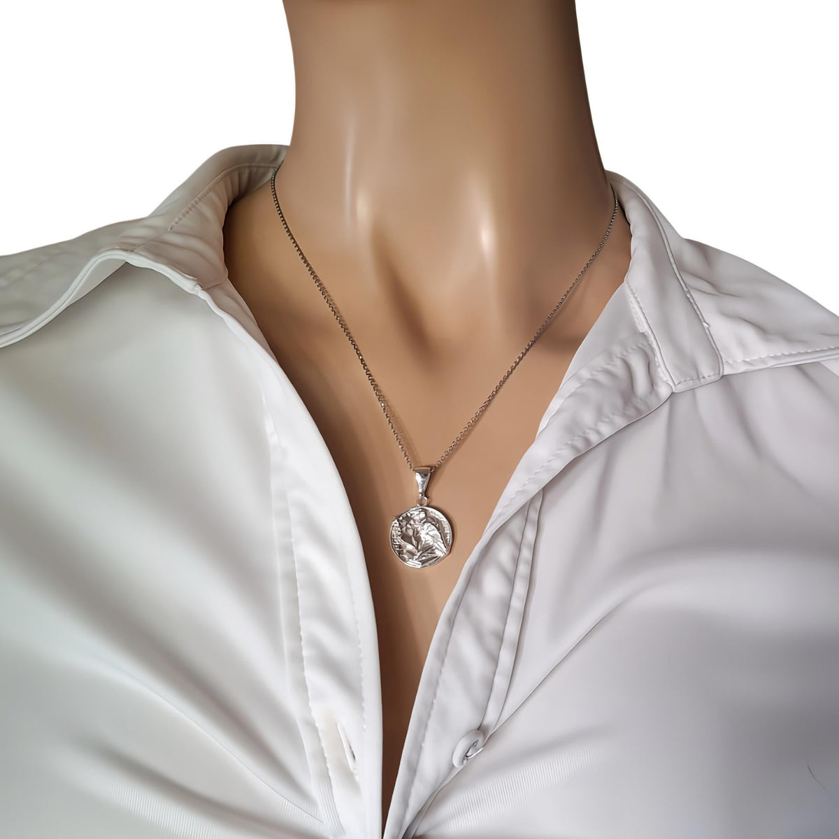 Raven Medallion Necklace | Mystical Wisdom Talisman, styled view