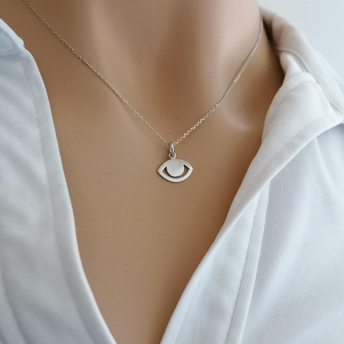 Evil Eye Charm Necklace | Protective Ward Talisman, front view