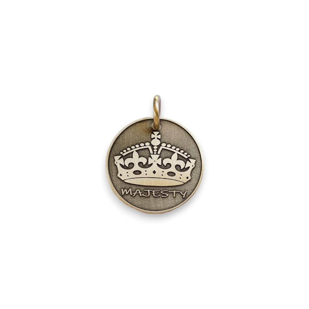 The Sovereign Crown Token | Artisan Queen Pet ID & Custom Engraved Dog Tag, alternate angle