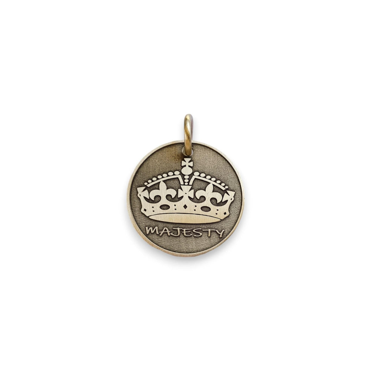 The Sovereign Crown Token | Artisan Queen Pet ID & Custom Engraved Dog Tag, alternate angle