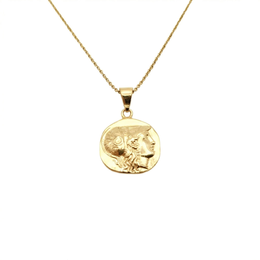 Alexander the Great Coin Necklace | Double-Sided Greek History Pendant, in Yellow Gold Plated finish