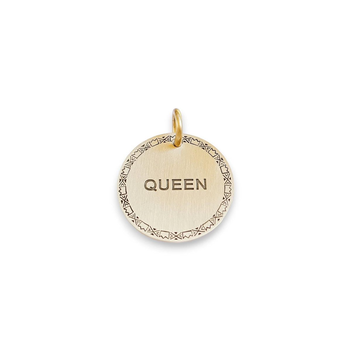 The Whimsical Queen Token | Artisan Boho Crown Pet ID & Custom Engraved Dog Tag, styled view