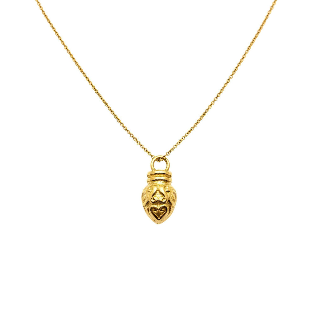 Heart Pendulum Necklace | Sterling Silver Gold Plated Dowsing Pendant | Intuition & Divination Talisman, close-up detail