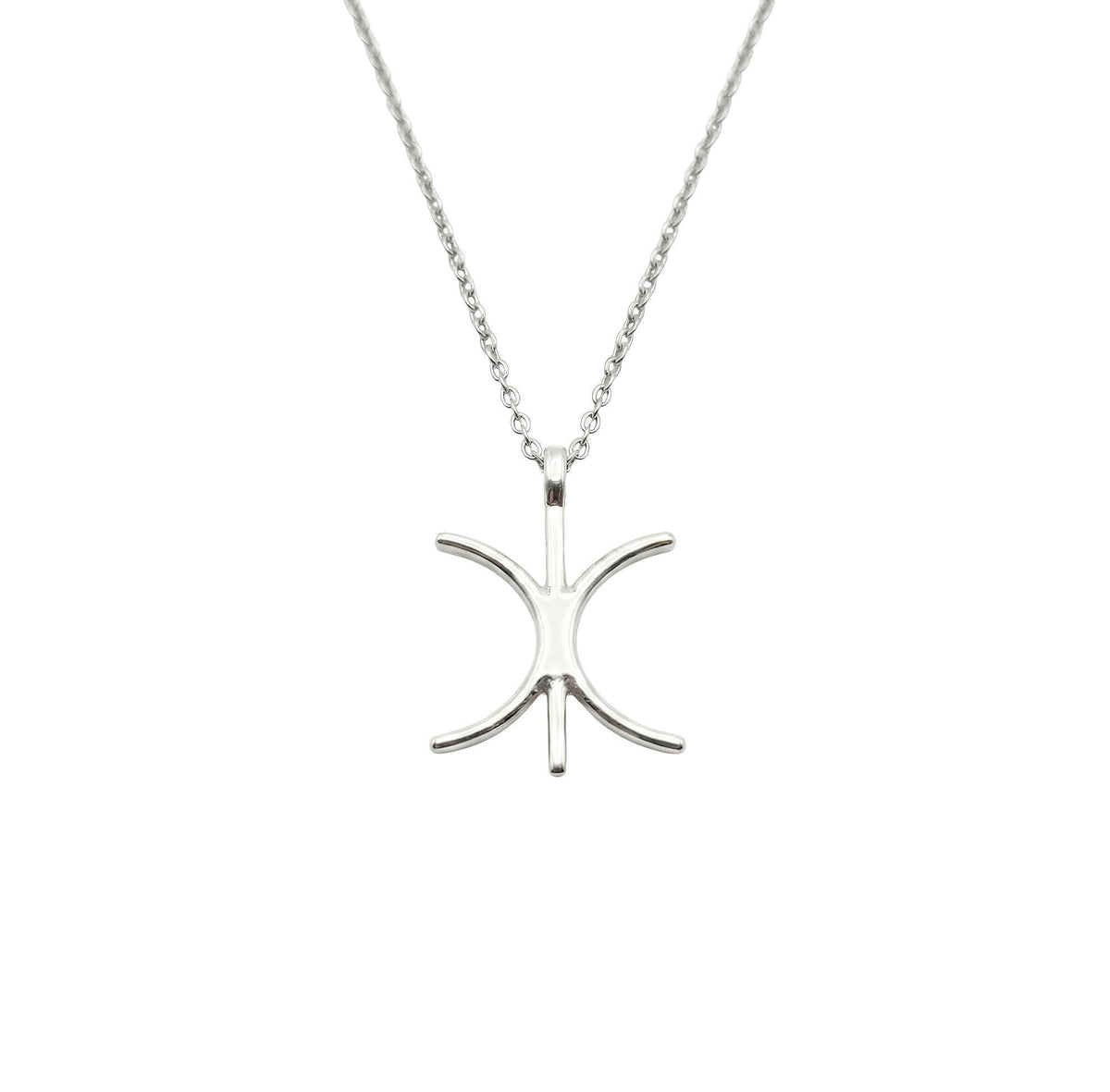 Eris Symbol Necklace | Goddess of Discord Talisman, in White Gold Plated finish