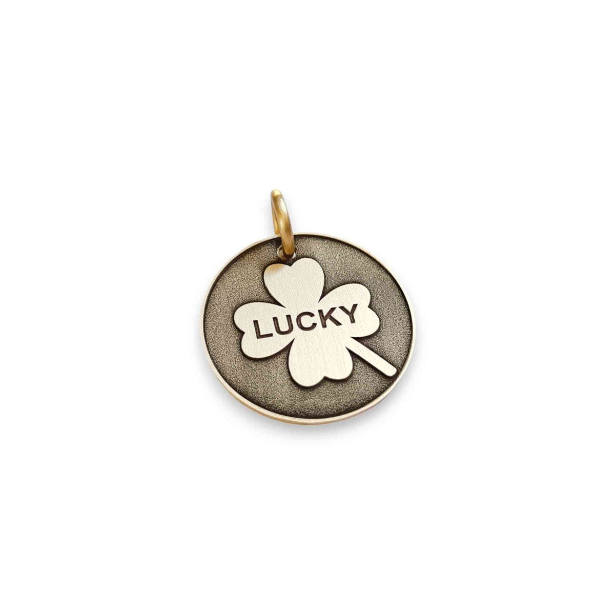 The Four-Leaf Token | Artisan Clover Pet ID & Custom Engraved Dog Tag, front view