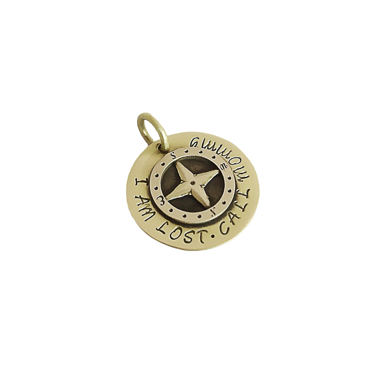 The True North Token | Artisan Compass Pet ID & Custom Dog Tag, front view