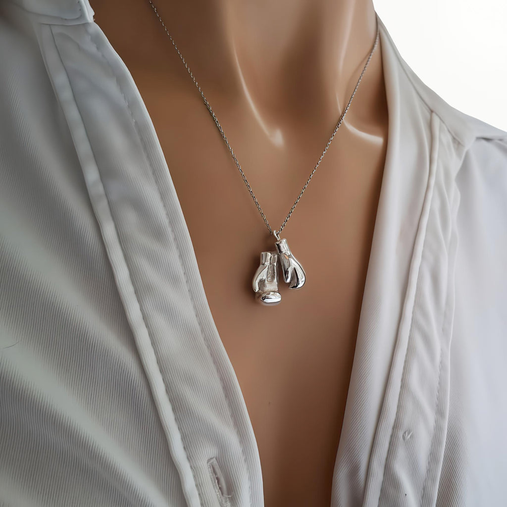 Boxing Gloves Pendant | Fighter Resilience Talisman, additional detail
