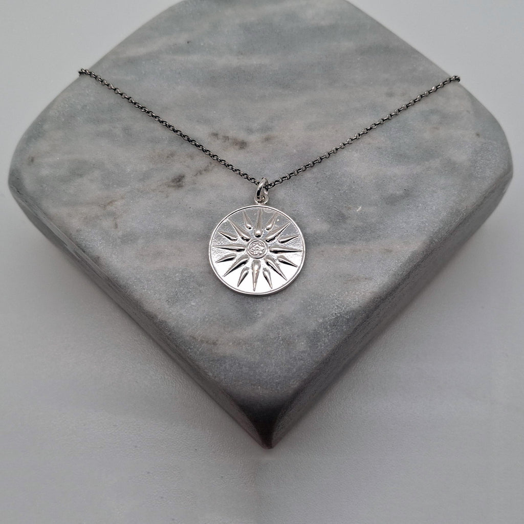 Vergina Sun Medallion | Ancient Greek Star Talisman, front view