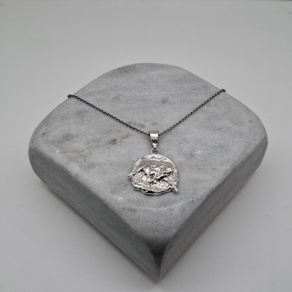 Bull Medallion Necklace | Strength & Resilience Talisman, additional detail