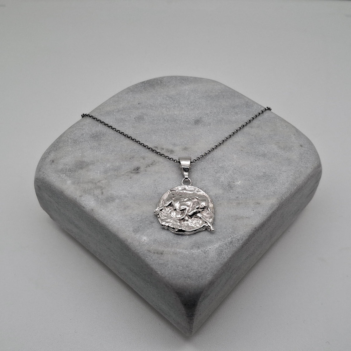 Bull Medallion Necklace | Strength & Resilience Talisman, additional detail