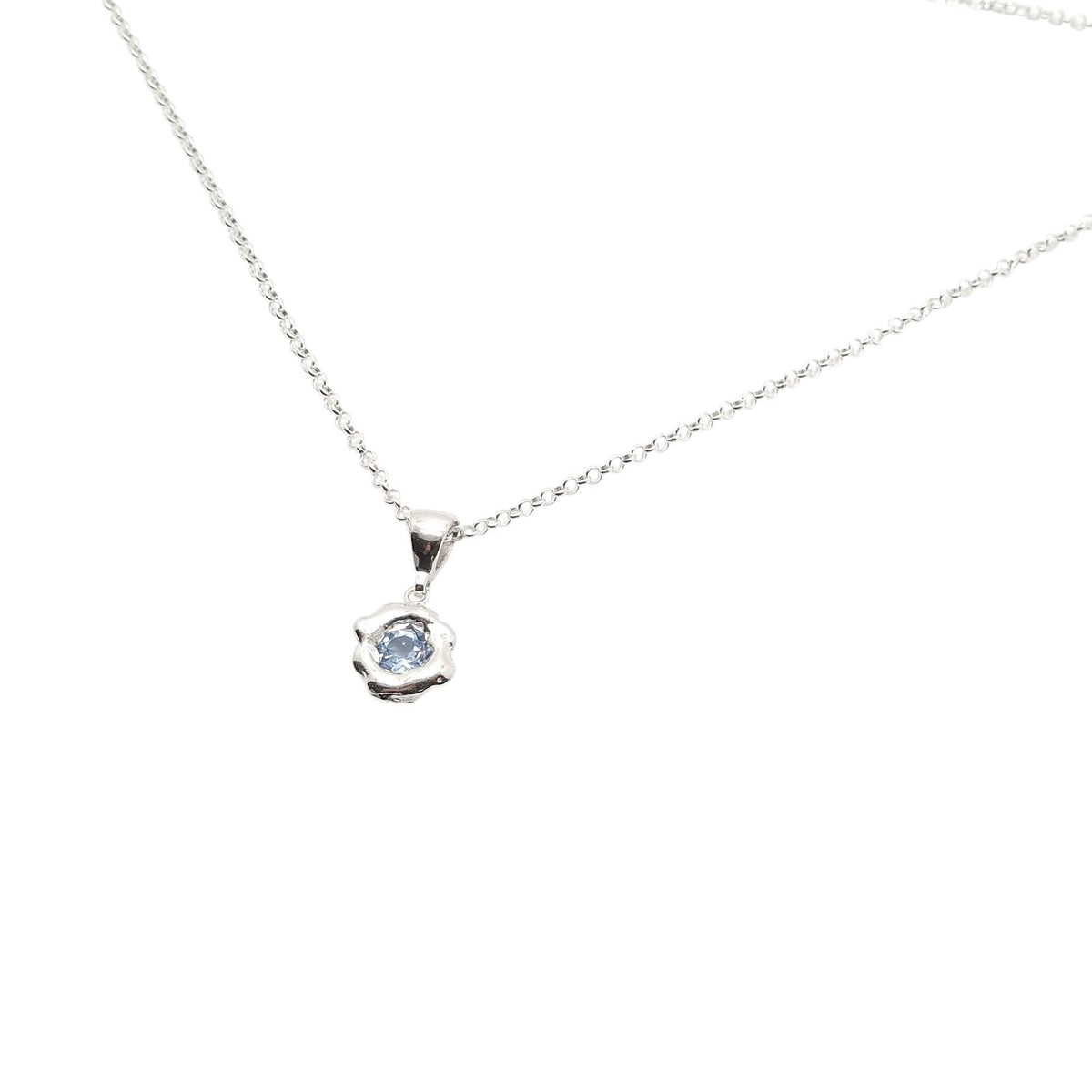 Celestial Pendant | Light Blue CZ Talisman, additional detail