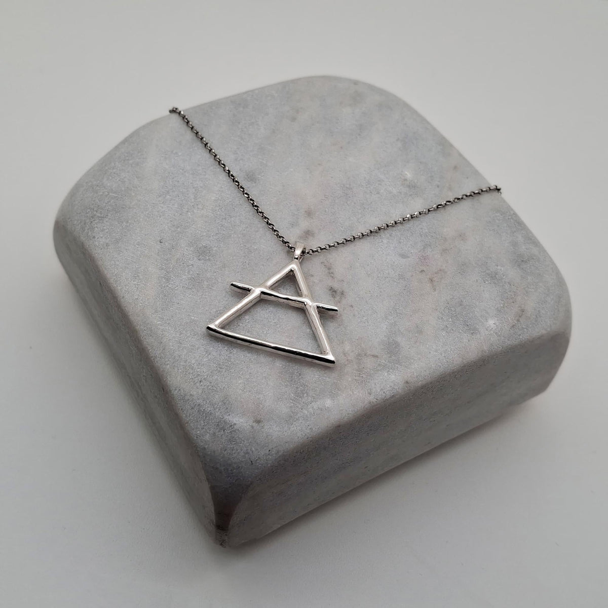 Air Element Necklace, minimalist dainty pendant on a chain
