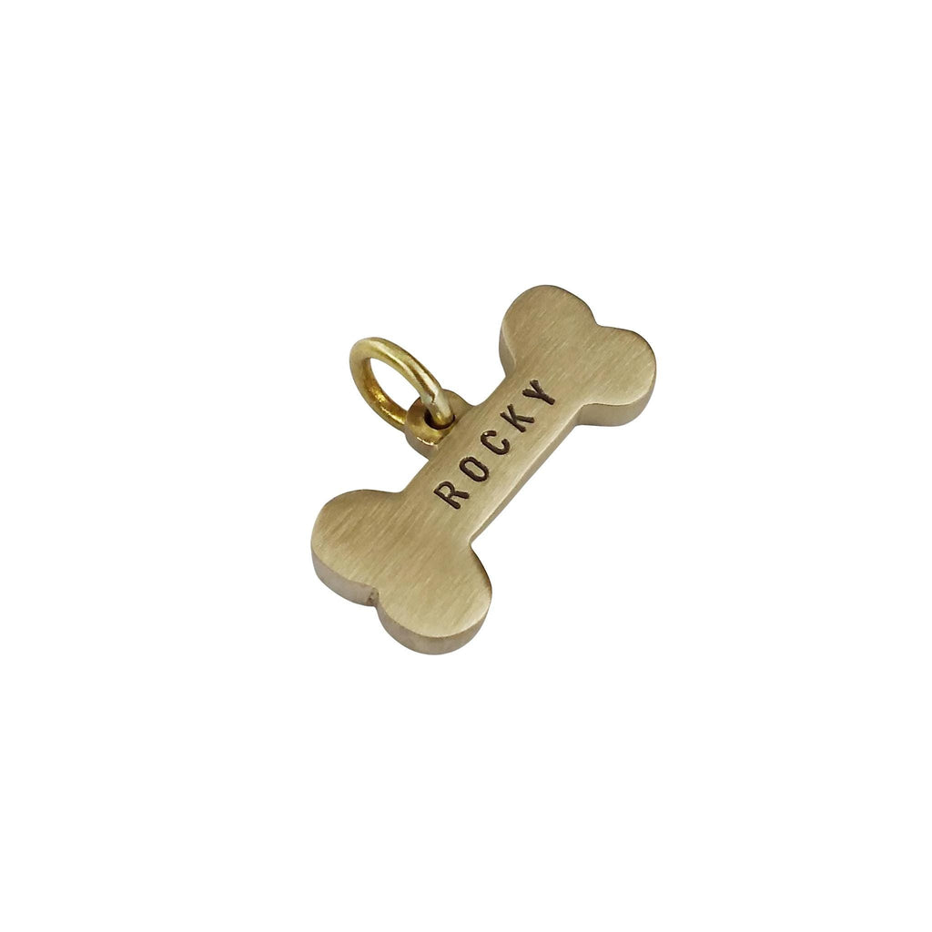 The Heritage Bone Token | Heavy-Gauge Solid Brass Custom Bone Dog Tag, alternate angle