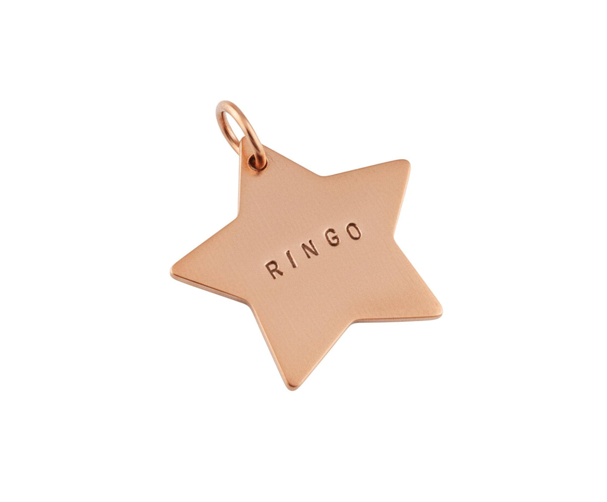 The Celestial Star Token | Artisan Celestial Pet ID & Custom Hand-Stamped Dog Tag, in Copper finish