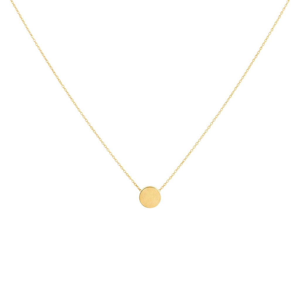 Dainty Karma Necklace | Simple Sterling Silver Circle Pendant | Minimalist Eternity Jewelry, in Yellow Gold Plated finish