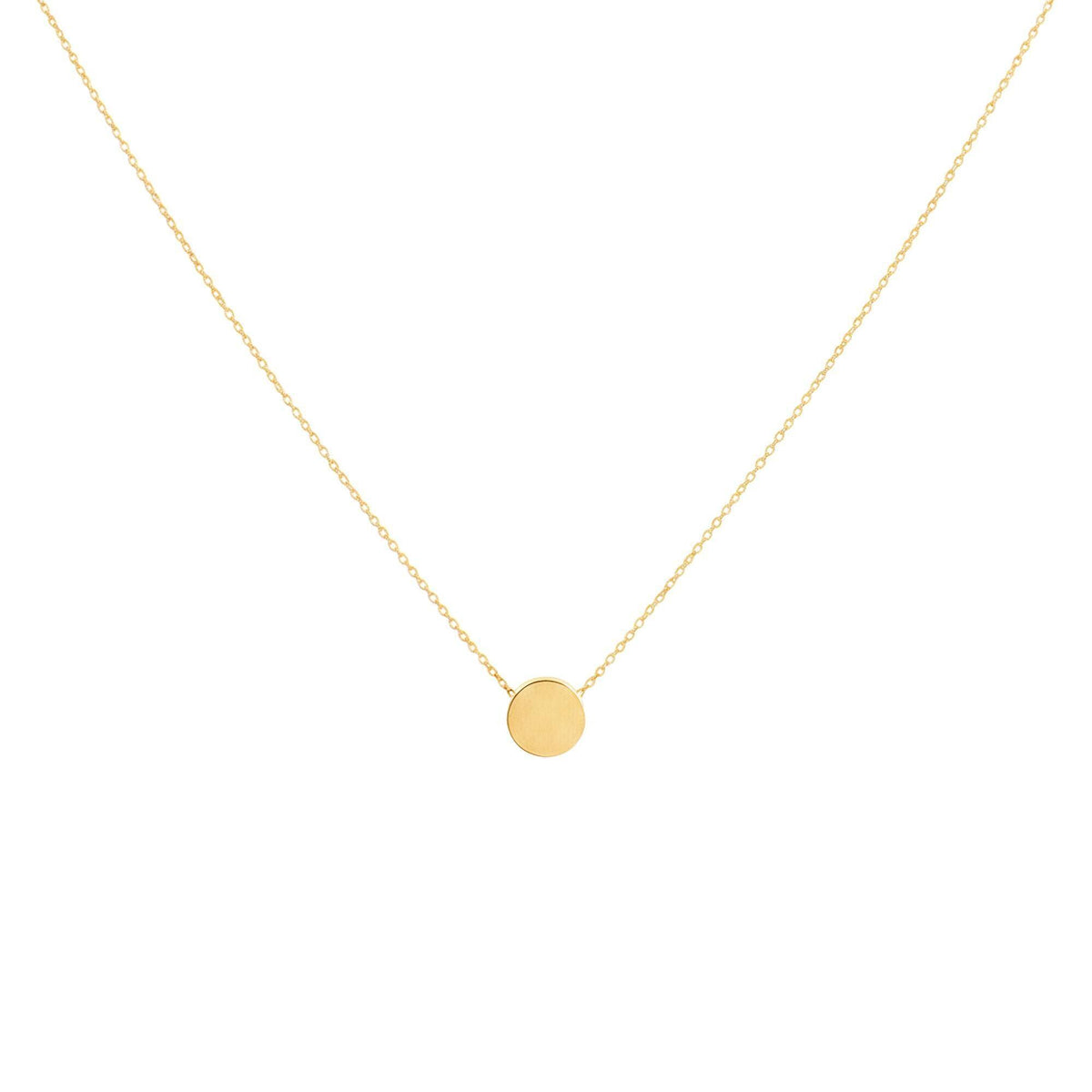 Dainty Karma Necklace | Simple Sterling Silver Circle Pendant | Minimalist Eternity Jewelry, in Yellow Gold Plated finish