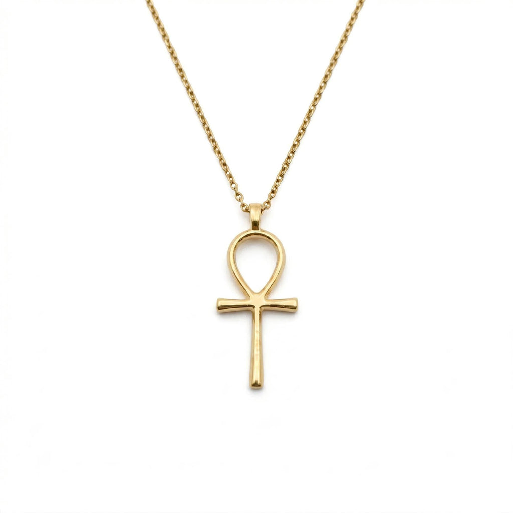 Gold Plated Ankh Necklace | Ancient Egyptian Key of Life, in Yellow Gold Plated finish