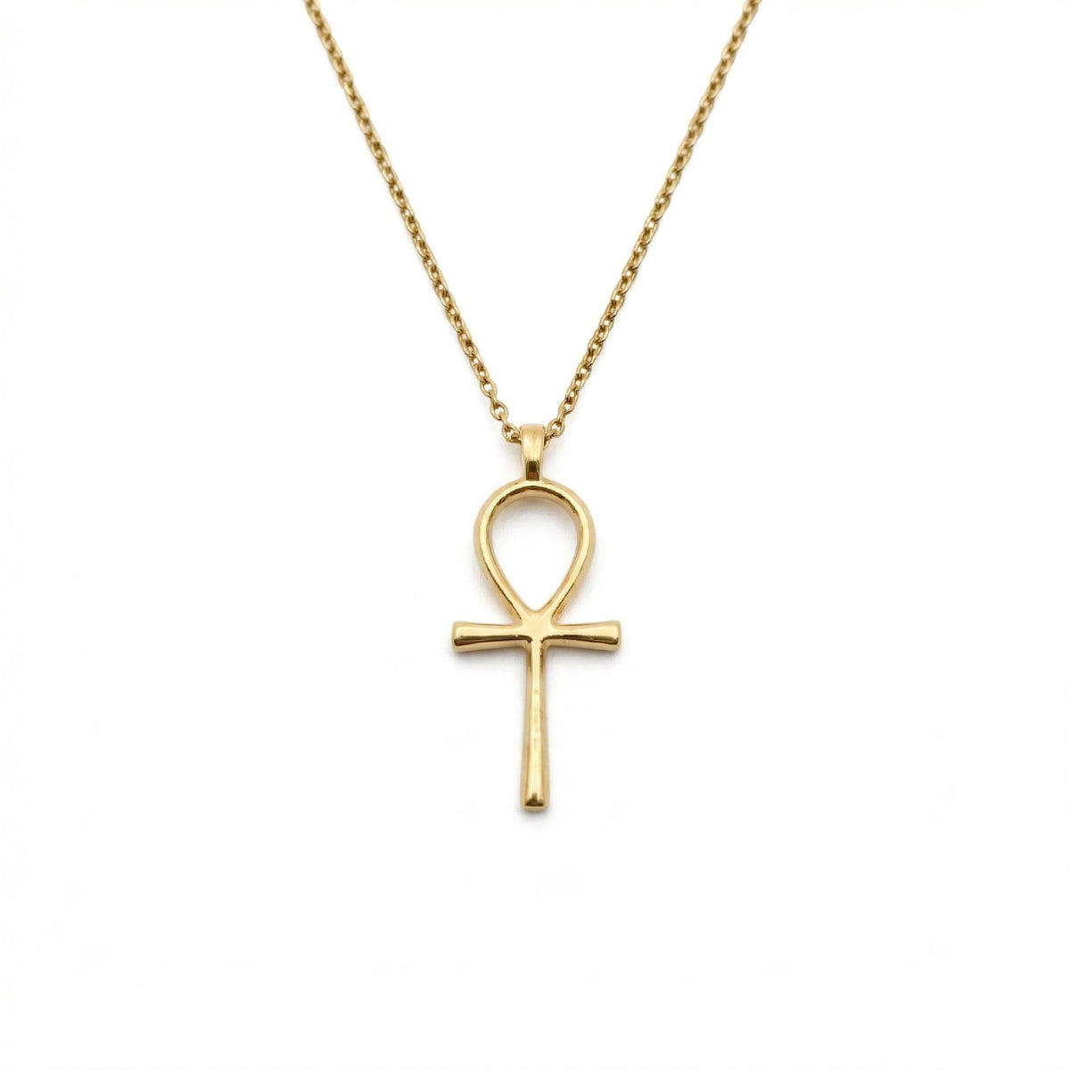 Gold Plated Ankh Necklace | Ancient Egyptian Key of Life, in Yellow Gold Plated finish