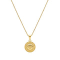 Celestial Smiling Sun Medallion | Radiant Optimism Talisman, in Yellow Gold Plated finish
