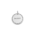 Aztec Dog ID Tag | Geometric Sterling Silver Custom Pet Tag | Tribal Engraved Dog Tag, front view